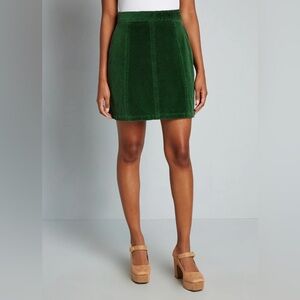 ModCloth Emerald Green Corduroy Skirt